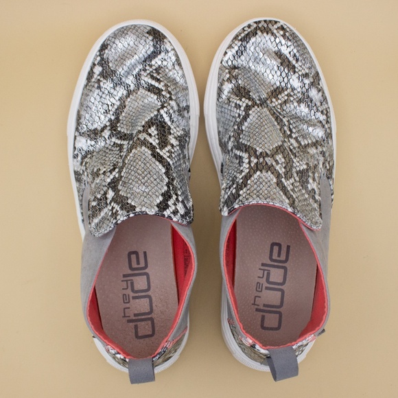 Hey Dudes Peyton Snake Grey Slip On Shoes Women's Size 9 - Picture 5 of 8